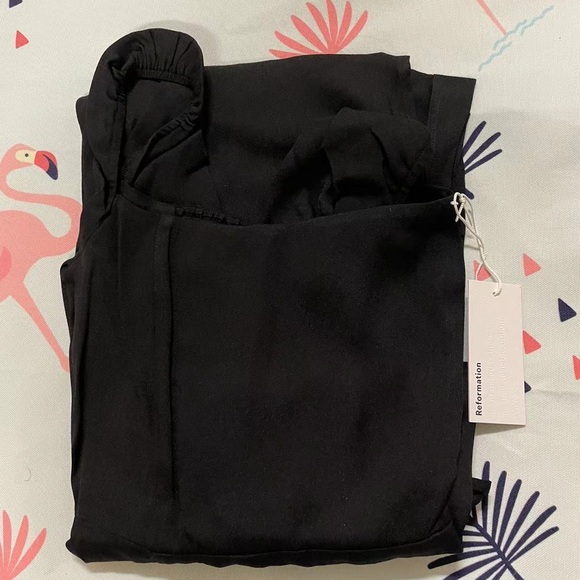 NWT Reformation Sigmund Dress Black - Picture 6 of 7